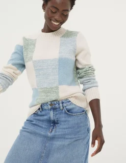 FatFace Sienna Square Patterned Jumper|Women Knitwear