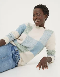 FatFace Sienna Square Patterned Jumper|Women Knitwear