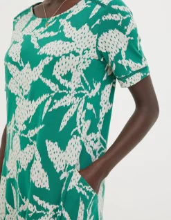 FatFace Simone Textured Leaves Jersey Dress|Women View All
