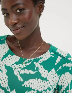 FatFace Simone Textured Leaves Jersey Dress|Women View All
