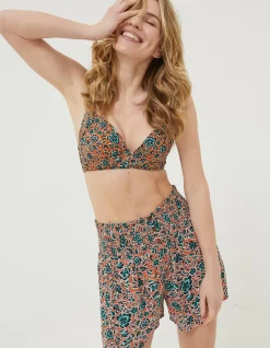 FatFace Sketched Floral Twist Bikini Top|Women Beachwear & Swimwear
