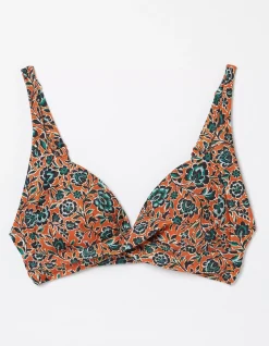 FatFace Sketched Floral Twist Bikini Top|Women Beachwear & Swimwear