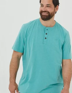FatFace Slub Henley T-Shirt|Men T-Shirts
