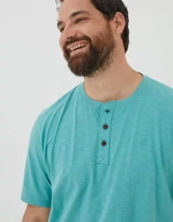 FatFace Slub Henley T-Shirt|Men T-Shirts