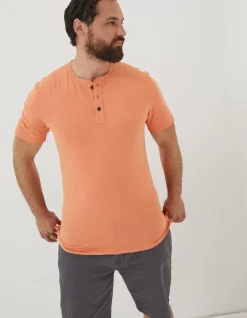 FatFace Slub Henley T-Shirt|Men T-Shirts