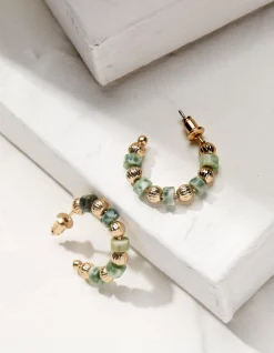 FatFace Stone Hoop Earrings|Women View All