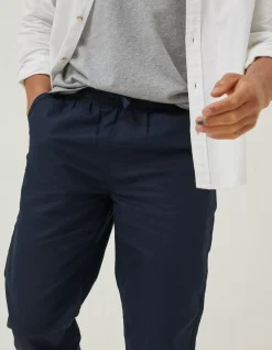 FatFace Straight Cotton Linen Trousers|Men Trousers & Chinos