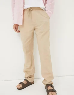 FatFace Straight Cotton Linen Trousers|Men Trousers & Chinos