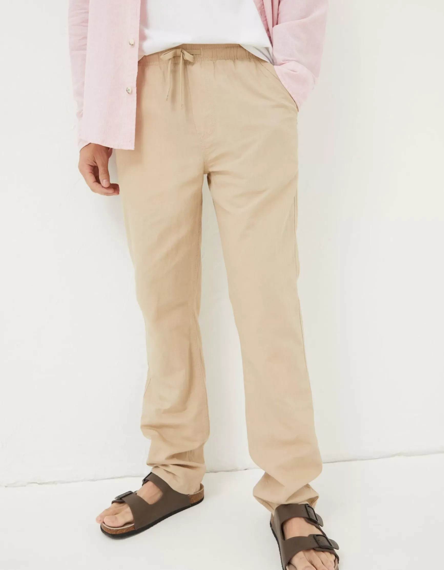 FatFace Straight Cotton Linen Trousers|Men Trousers & Chinos