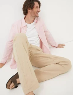 FatFace Straight Cotton Linen Trousers|Men Trousers & Chinos