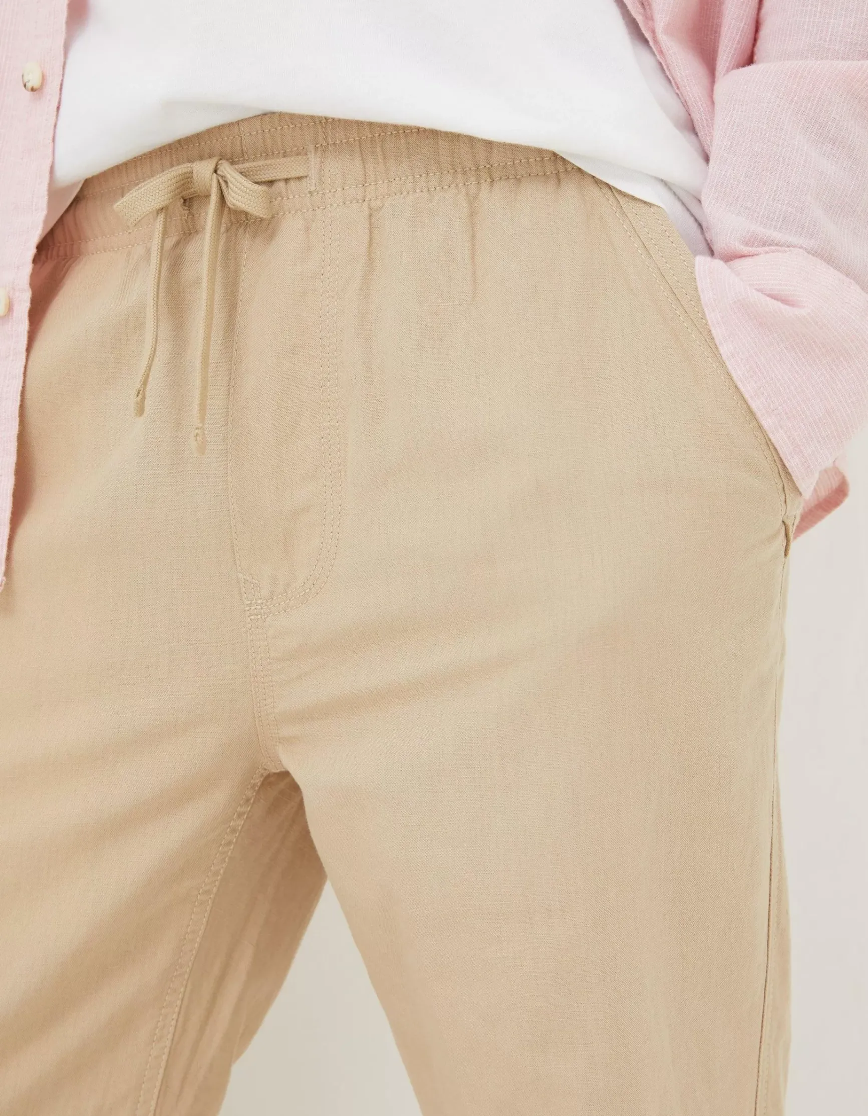 FatFace Straight Cotton Linen Trousers|Men Trousers & Chinos