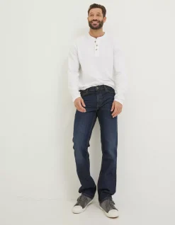 FatFace Straight Dark Vintage Wash Jeans|Men Jeans
