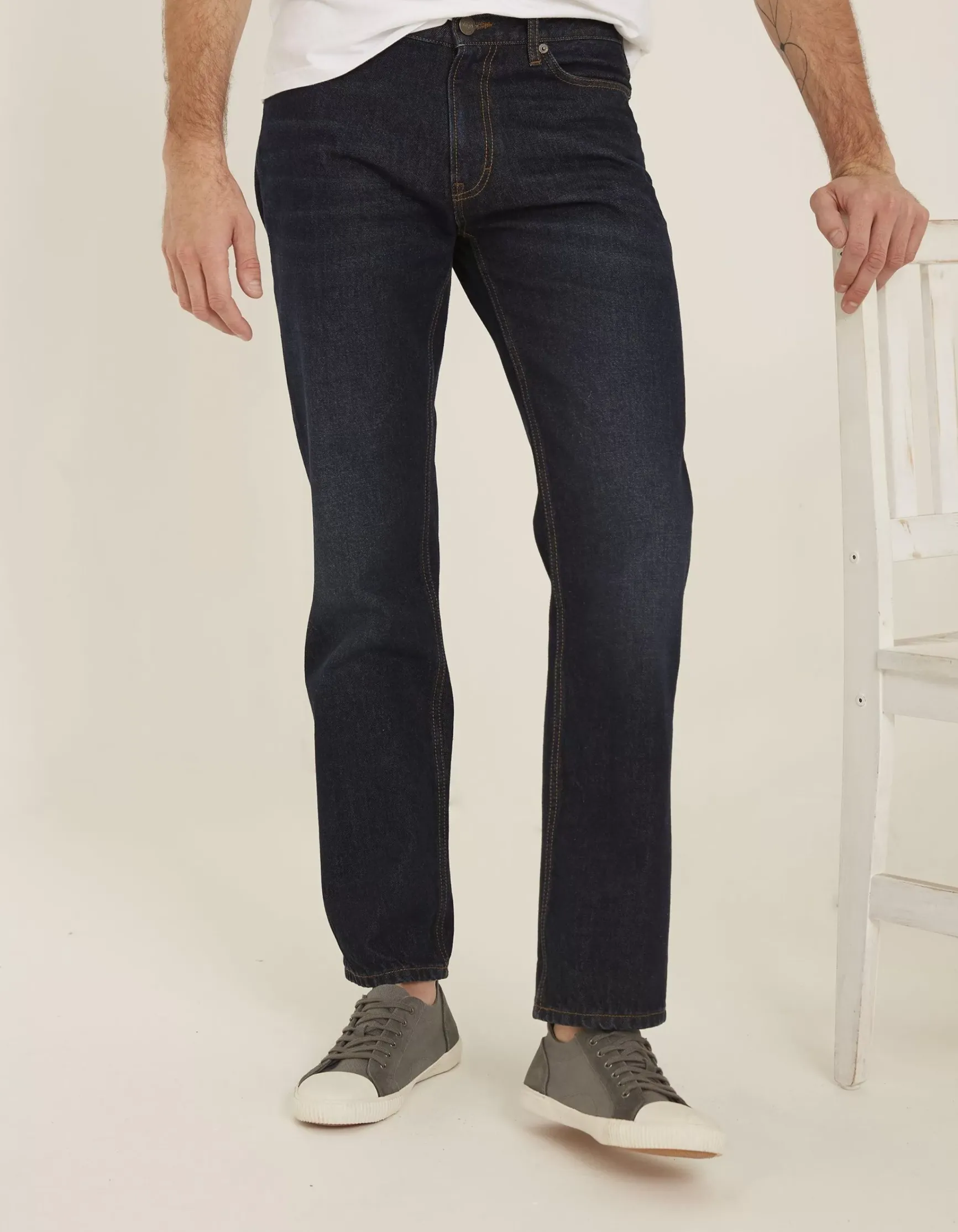 FatFace Straight Dark Vintage Wash Jeans|Men Jeans