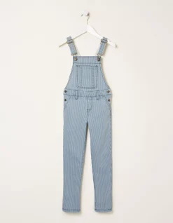 FatFace Stripe Denim Dungarees|Girls View All