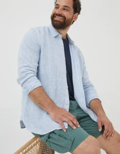 FatFace Stripe Linen Shirt|Men Shirts