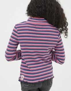 FatFace Stripe Rollneck Jersey T-Shirt|Girls View All