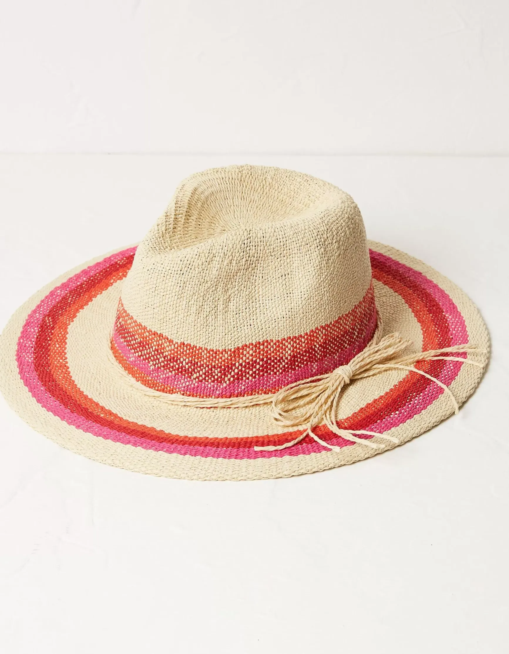 FatFace Stripe Straw Fedora Hat|Women View All