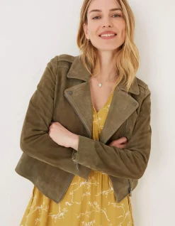 FatFace Suzie Suede Biker Jacket|Women Coats & Jackets