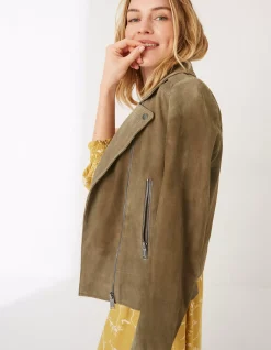 FatFace Suzie Suede Biker Jacket|Women Coats & Jackets