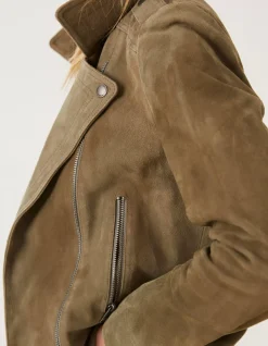 FatFace Suzie Suede Biker Jacket|Women Coats & Jackets