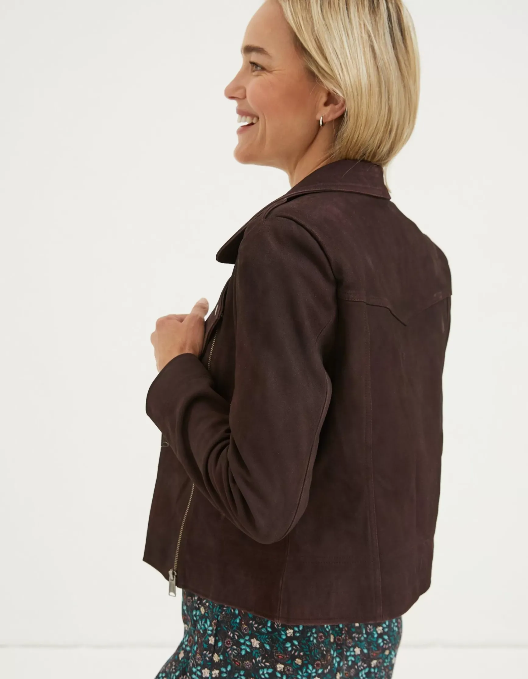 FatFace Suzie Suede Biker Jacket|Women Coats & Jackets