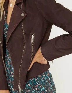 FatFace Suzie Suede Biker Jacket|Women Coats & Jackets