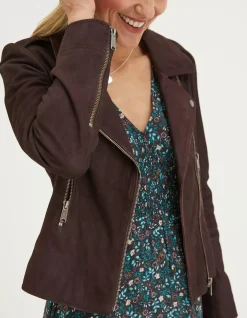 FatFace Suzie Suede Biker Jacket|Women Coats & Jackets