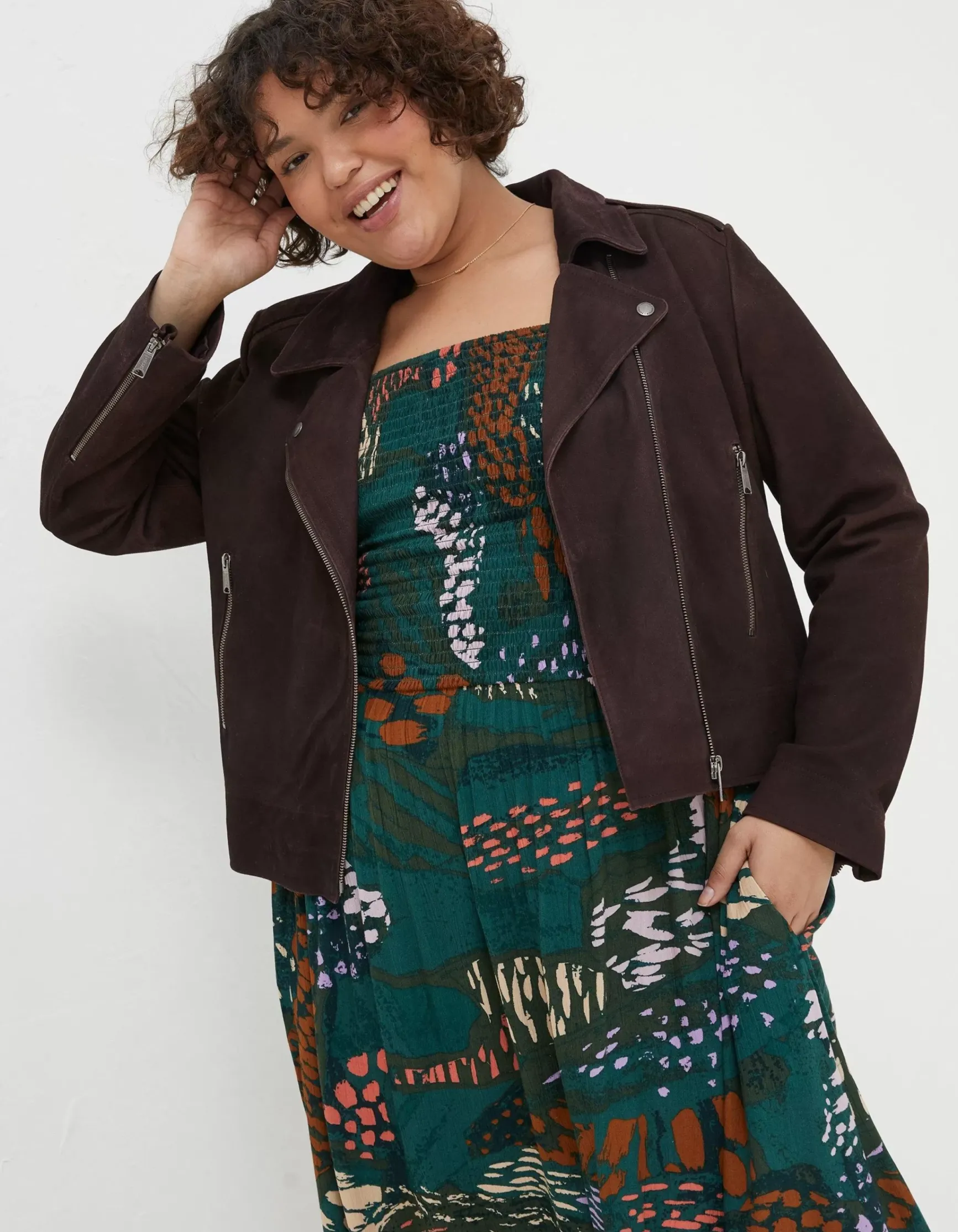 FatFace Suzie Suede Biker Jacket|Women Coats & Jackets