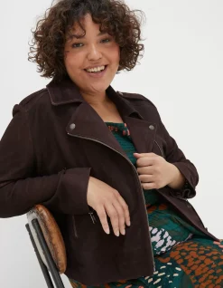 FatFace Suzie Suede Biker Jacket|Women Coats & Jackets