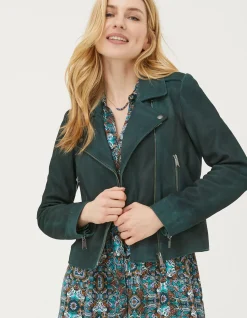 FatFace Suzie Suede Biker Jacket|Women Coats & Jackets