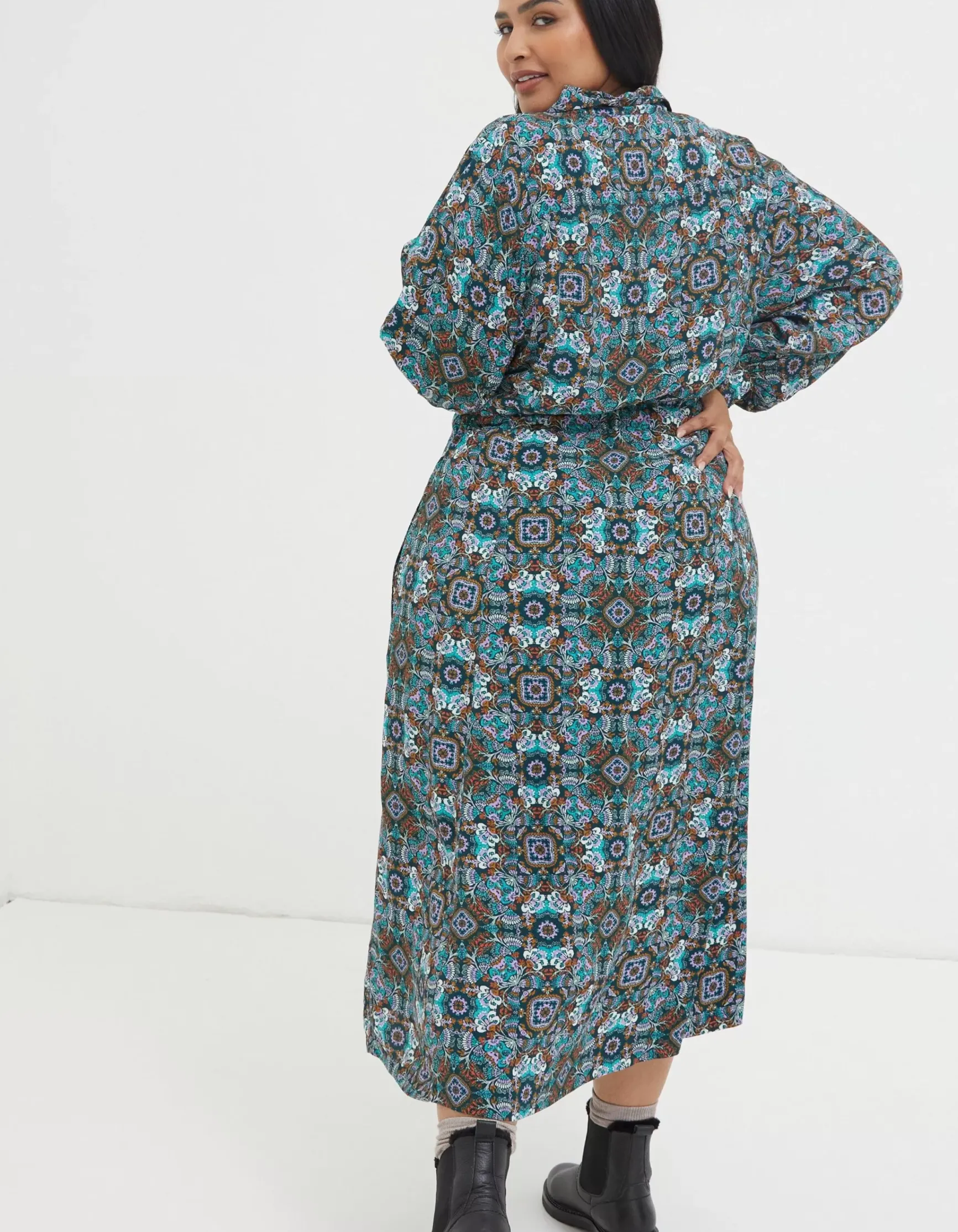 FatFace Swinley Mirrored Midi Dress|Women Dresses