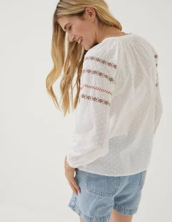 FatFace Tally Embroidered Blouse|Women Shirts & Blouses