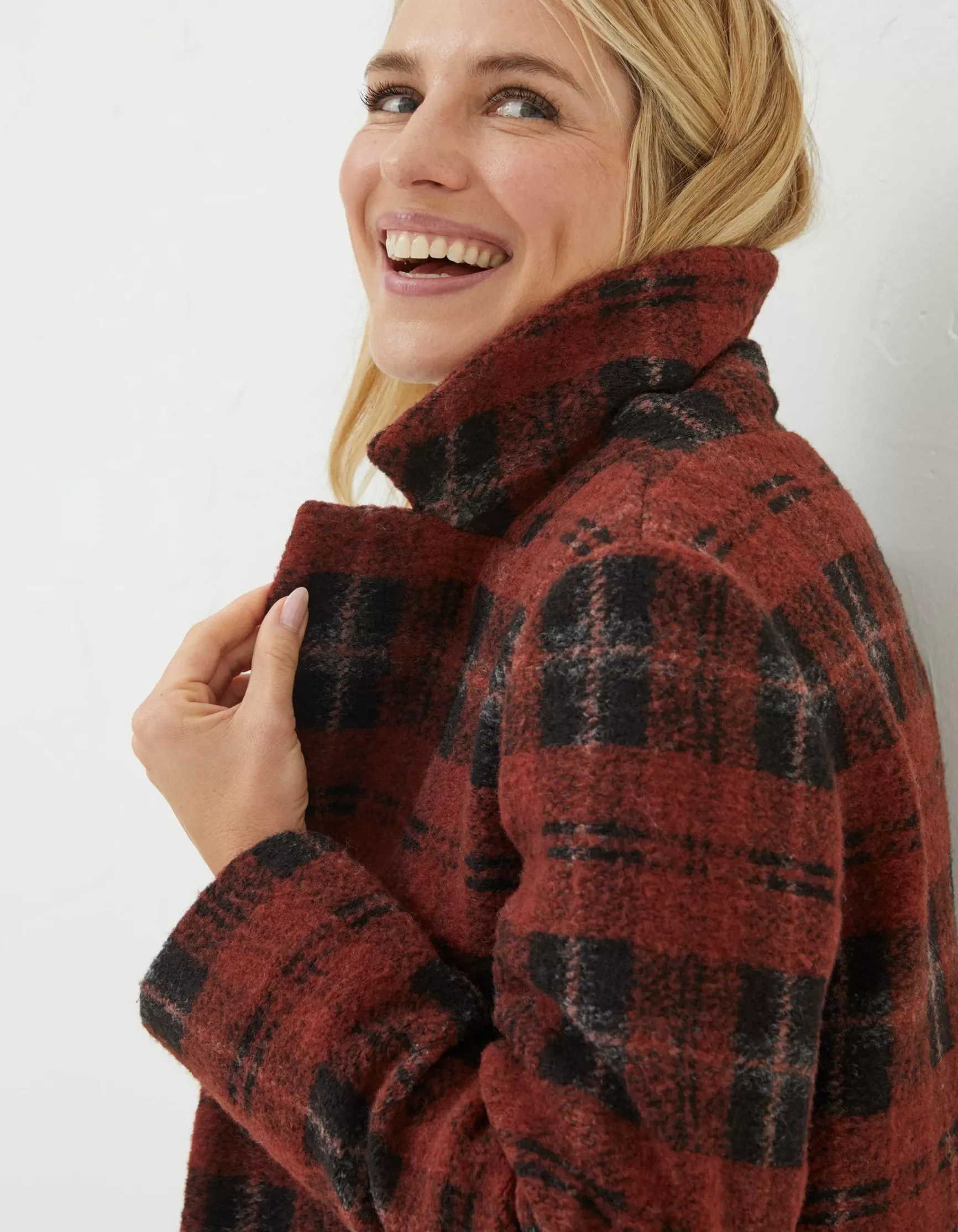 FatFace Tanya Wool Blend Check Coat|Women Coats & Jackets