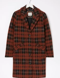 FatFace Tanya Wool Blend Check Coat|Women Coats & Jackets