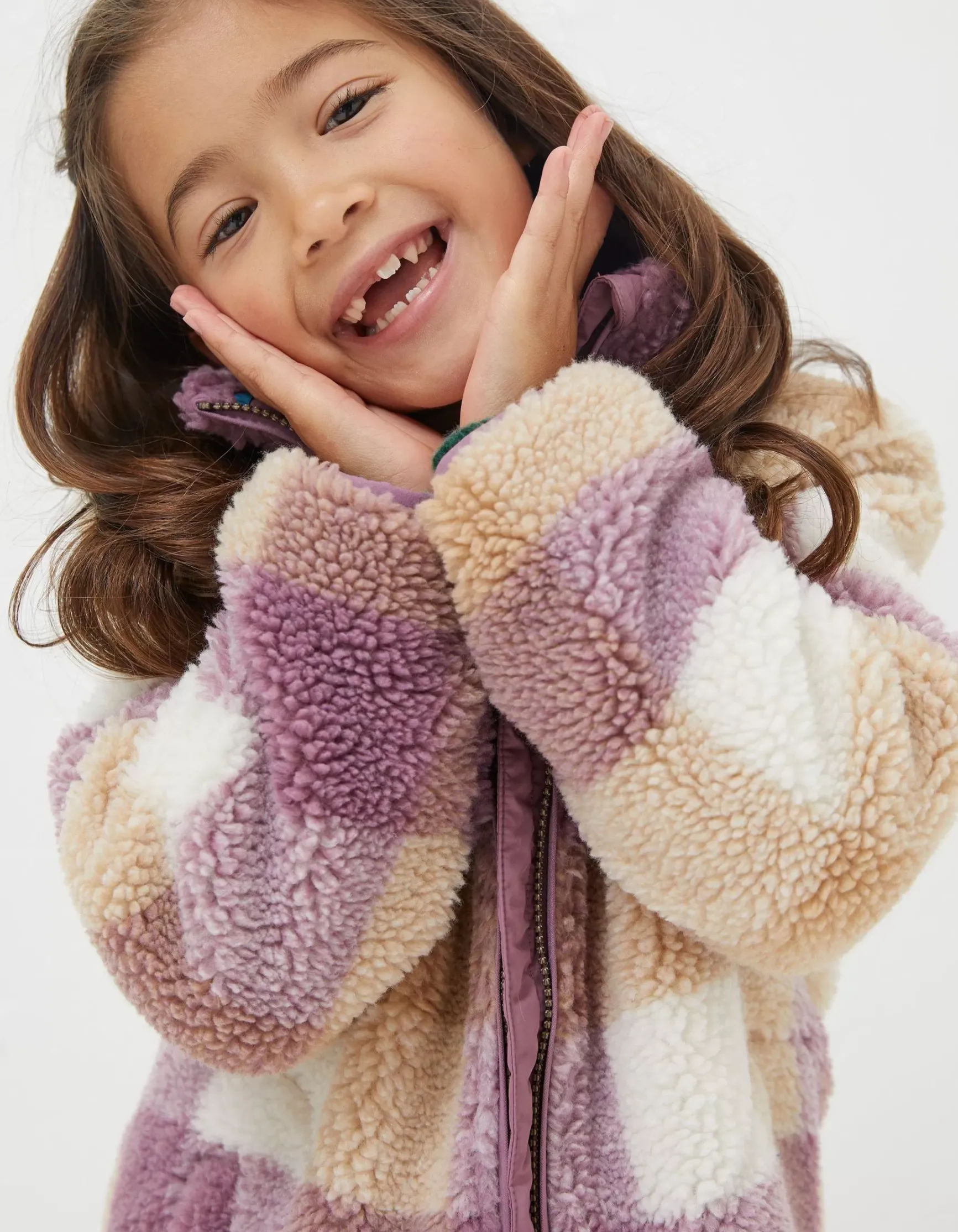 FatFace Teddy Check Coat|Girls View All