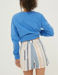 FatFace Tenby Multi Stripe Linen Blend Short|Women Shorts