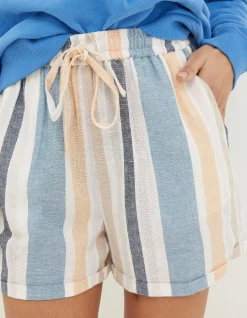 FatFace Tenby Multi Stripe Linen Blend Short|Women Shorts