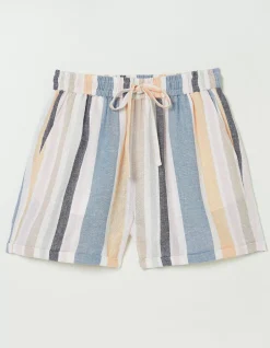 FatFace Tenby Multi Stripe Linen Blend Short|Women Shorts