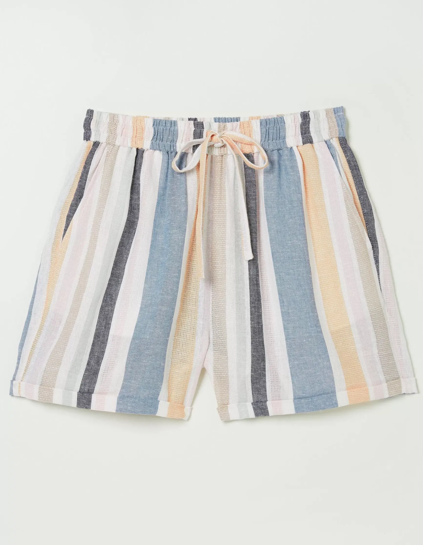FatFace Tenby Multi Stripe Linen Blend Short|Women Shorts