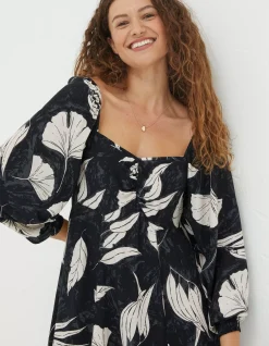 FatFace Tessa Twilight Leaves Midi Dress|Women Dresses