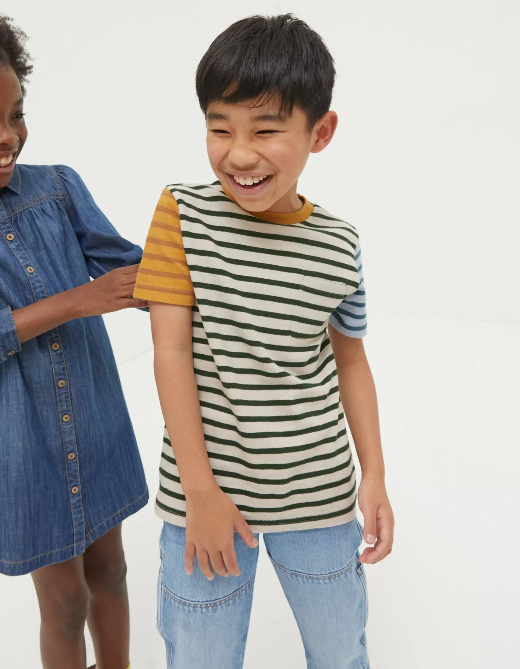FatFace Textured Stripe T-Shirt|Boys View All