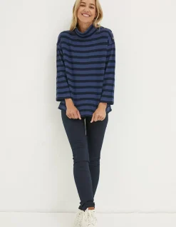 FatFace Thayer Funnel Stripe Sweatshirt|Women Sweatshirts & Hoodies