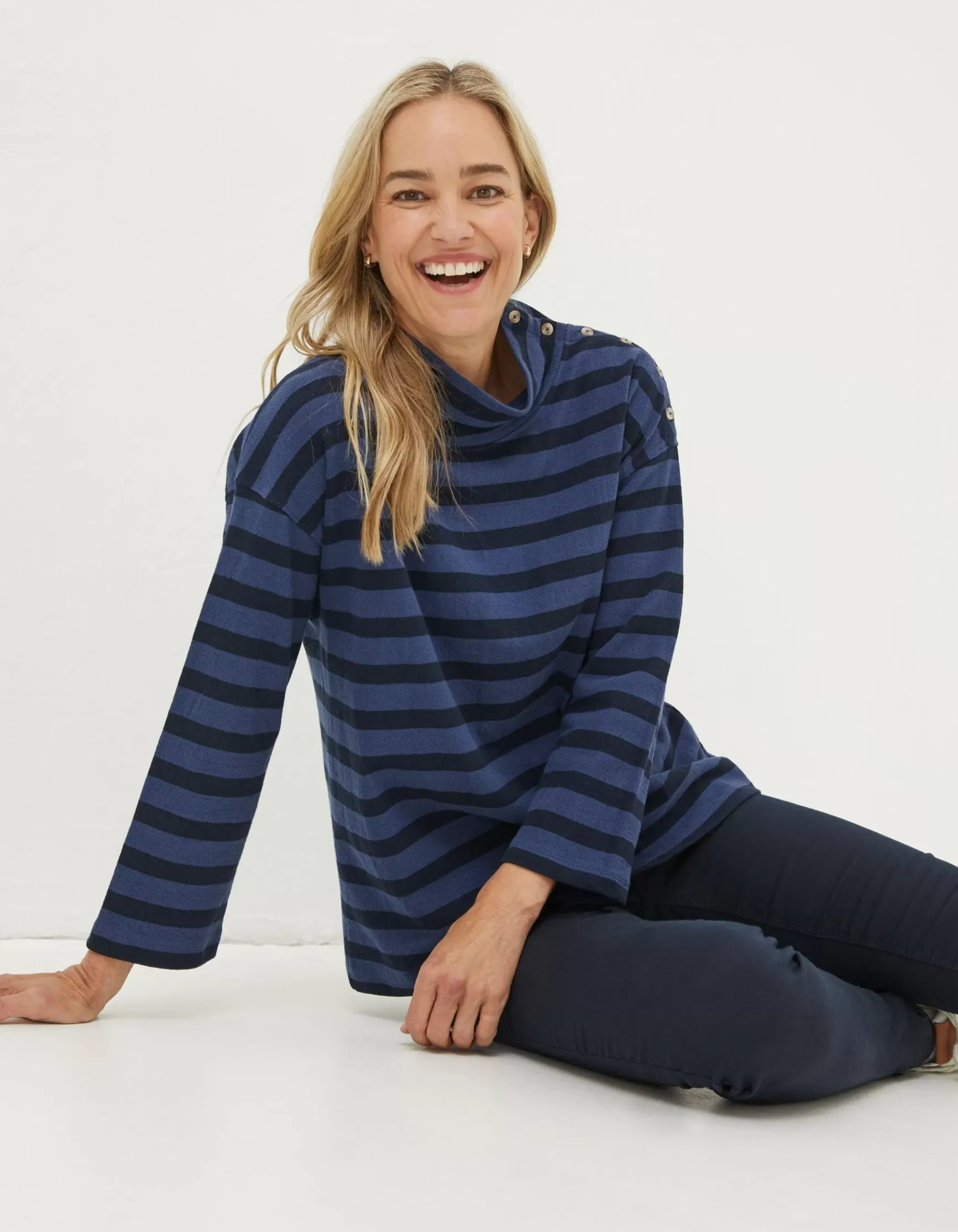 FatFace Thayer Funnel Stripe Sweatshirt|Women Sweatshirts & Hoodies