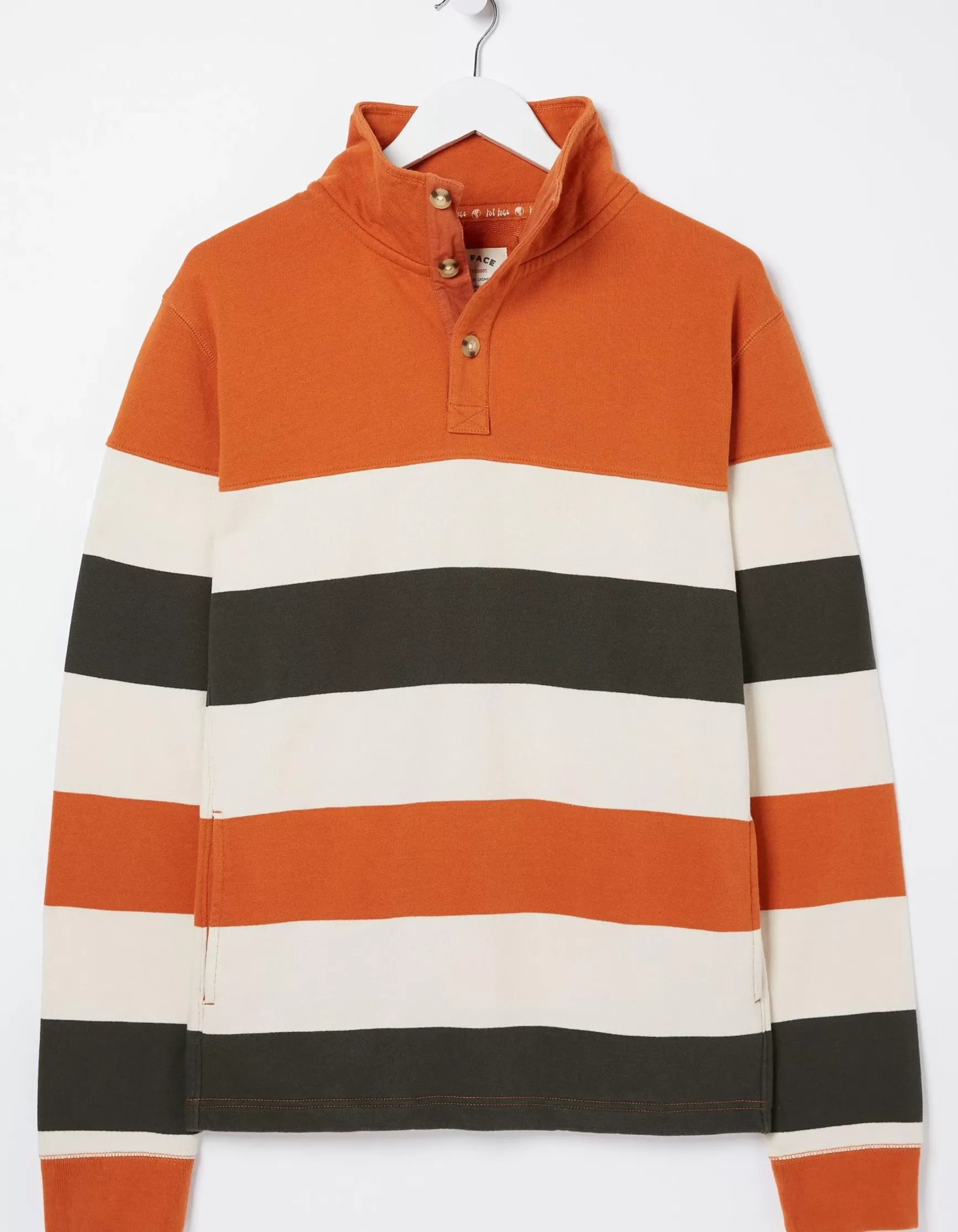 FatFace Thorpe Rugby Stripe Half Neck|Men Sweatshirts & Hoodies