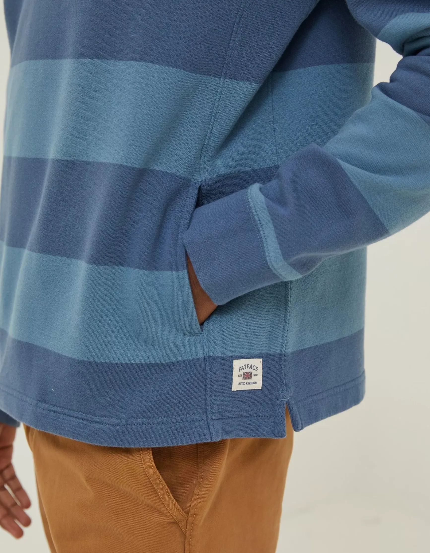 FatFace Thorpe Rugby Stripe Half Neck|Men Sweatshirts & Hoodies