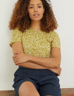 FatFace Tie Back Paint Linen T-Shirt|Women Tops & T-Shirts