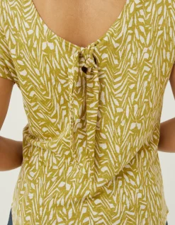 FatFace Tie Back Paint Linen T-Shirt|Women Tops & T-Shirts