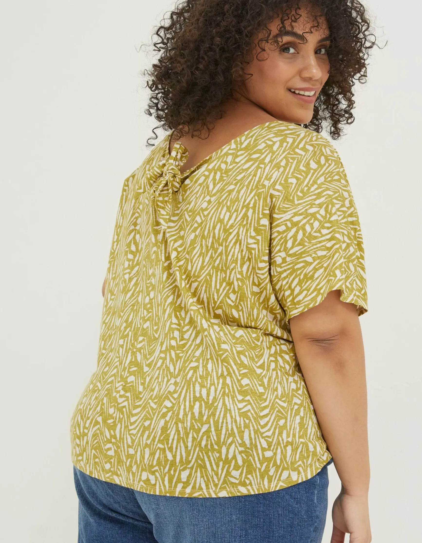 FatFace Tie Back Paint Linen T-Shirt|Women Tops & T-Shirts