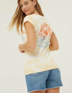 FatFace Tie Dye Happiness T-Shirt|Women Tops & T-Shirts