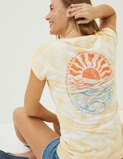 FatFace Tie Dye Happiness T-Shirt|Women Tops & T-Shirts